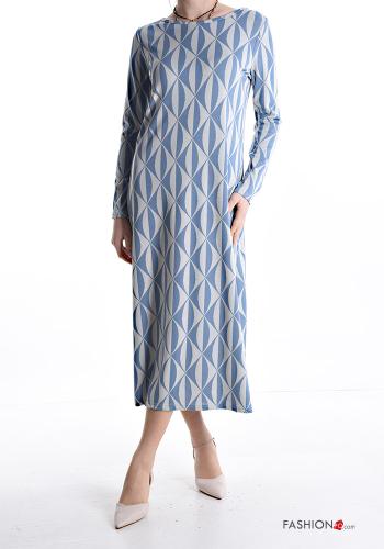 Geometrisches Muster lange Kleid