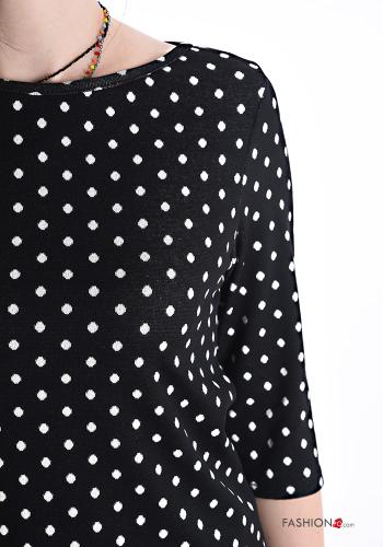 T-shirt Fantasia pois maniche a tre quarti - ph 4