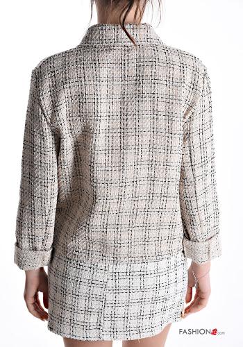 Vichy Cotton Jacket with buttons with pockets - ph 2