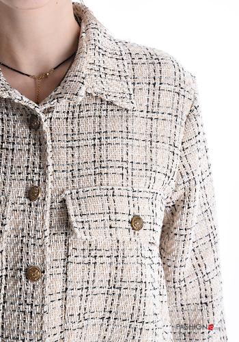Vichy Cotton Jacket with buttons with pockets - ph 4