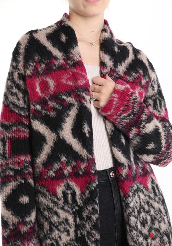 Geometric pattern Wool Mix Cardigan - ph 4