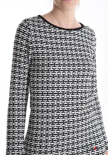 Geometric pattern crew neck Dress with split - ph 4