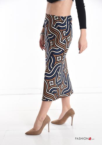 Falda midi Estampado Geométrico con elástico - ph 3