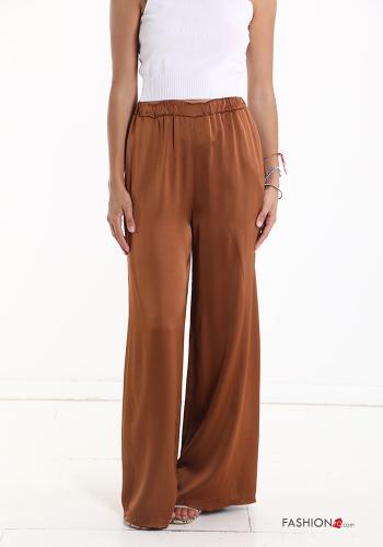 Pantalone raso wide leg con elastico - ph 1
