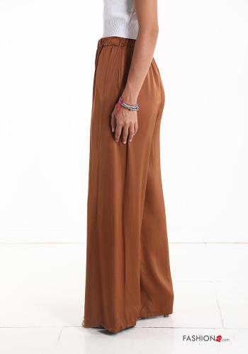 Pantalone raso wide leg con elastico - ph 3