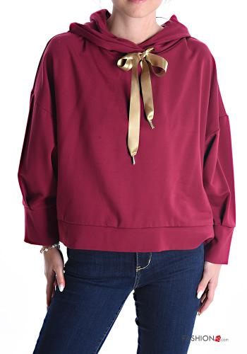 Felpa con cappuccio con tasche con nastro - ph 1