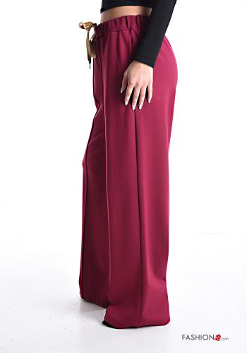 wide leg Trousers with pockets with elastic with ribbon - ph 3
