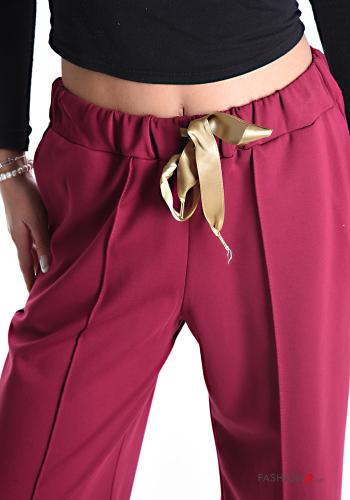 wide leg Trousers with pockets with elastic with ribbon - ph 4
