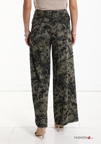 Blumenmuster wide leg Hose mit gummizug - ph 2