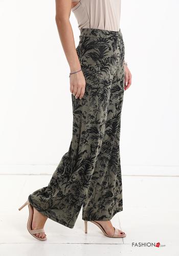 Blumenmuster wide leg Hose mit gummizug - ph 3