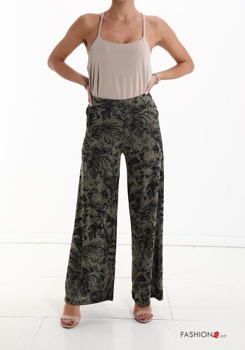 Blumenmuster wide leg Hose mit gummizug - ph 5