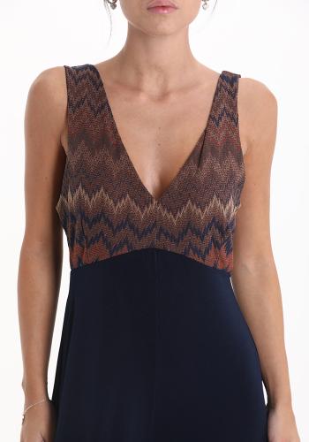 Mono sin mangas wide leg Estampado chevron con cuello en v - ph 4