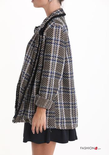 Tartan Cotton Blazer with fringe without lining - ph 3