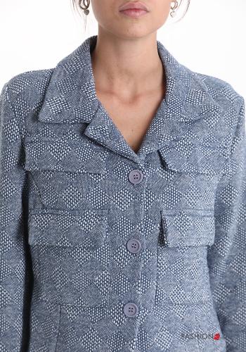 Veste en Coton Imprimé jacquard à boutons sans doublure - ph 4