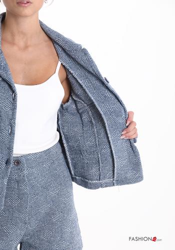 Veste en Coton Imprimé jacquard à boutons sans doublure - ph 6