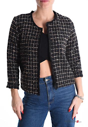 Geometrisches Muster Tweed Bolero aus Baumwolle - ph 1