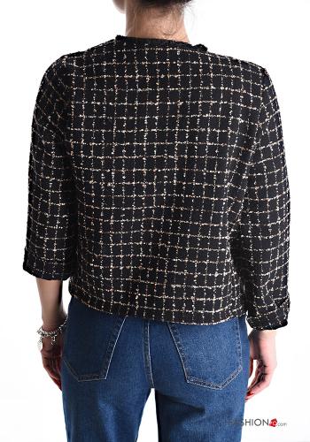 Geometrisches Muster Tweed Bolero aus Baumwolle - ph 2