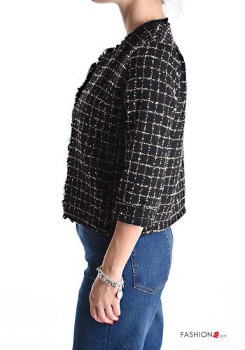 Geometrisches Muster Tweed Bolero aus Baumwolle - ph 3