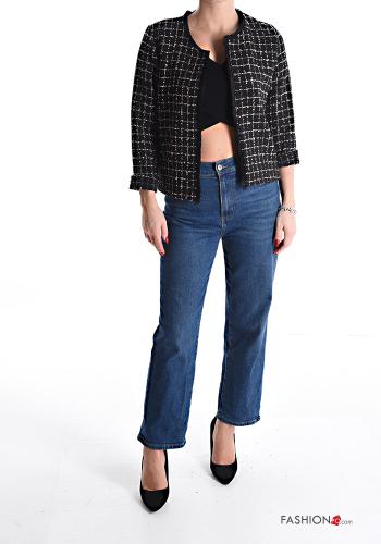 Geometrisches Muster Tweed Bolero aus Baumwolle - ph 5