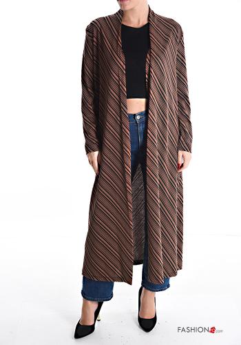 Streifenmuster Duster-Mantel