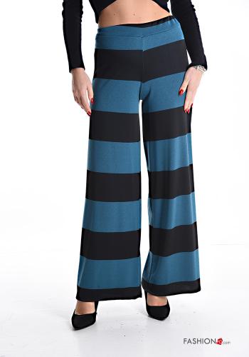 Streifenmuster wide leg Hose mit gummizug - ph 1