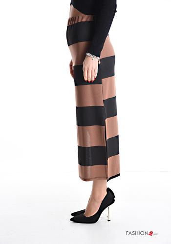 Gonna Longuette Fantasia righe con elastico con spacco - ph 3