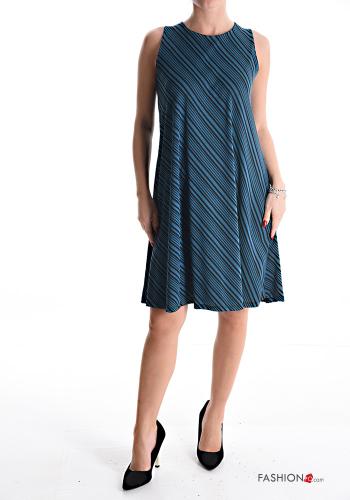 Robe Sans Manches à genoux Imprimé à rayures