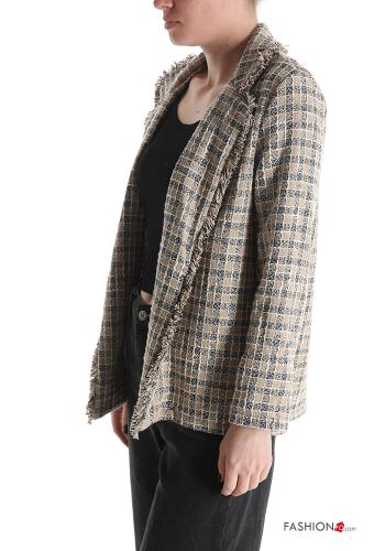 Blazer en Coton Imprimé vichy à franges sans doublure - ph 3