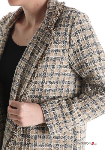 Blazer en Coton Imprimé vichy à franges sans doublure - ph 4
