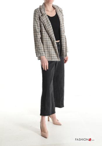 Blazer en Coton Imprimé vichy à franges sans doublure - ph 5