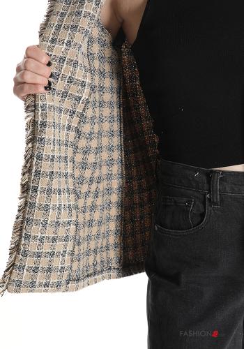 Blazer en Coton Imprimé vichy à franges sans doublure - ph 6