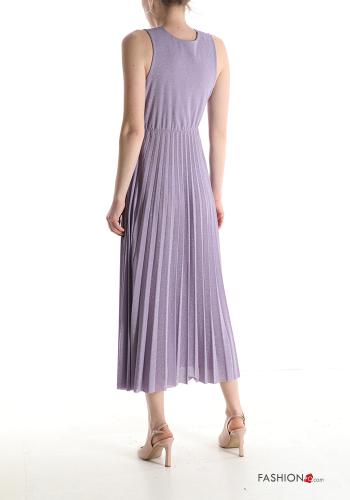 Abito lungo senza maniche plissé lurex scollo a V - ph 2