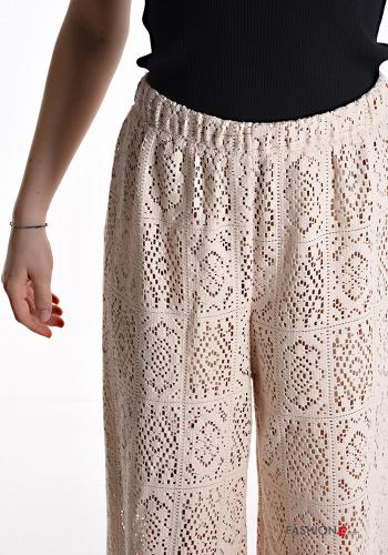 Spitze- wide leg Hose aus Baumwolle mit gummizug - ph 4