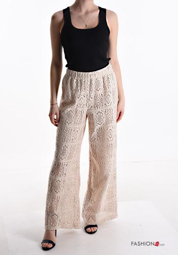 Spitze- wide leg Hose aus Baumwolle mit gummizug - ph 5
