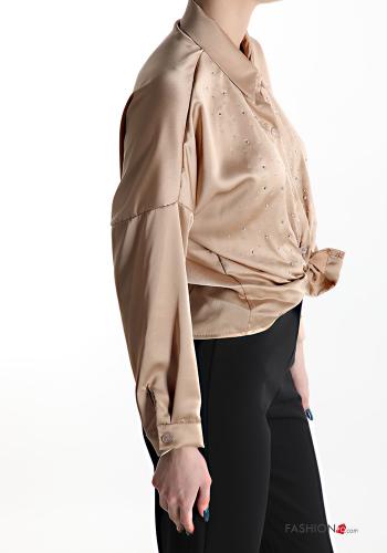 Chemise satin avec strass à noeud - ph 3