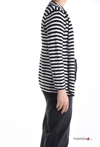 Cardigan maniche lunghe Fantasia righe con bottoni - ph 3