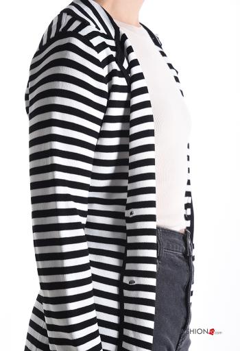 Cardigan maniche lunghe Fantasia righe con bottoni - ph 4