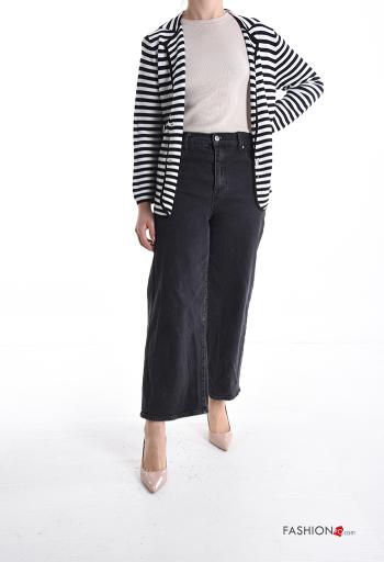 Cardigan maniche lunghe Fantasia righe con bottoni - ph 5