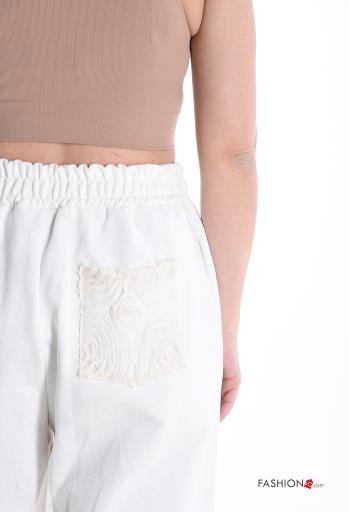 Pantalone sportivo in Cotone wide leg con tasche con elastico - ph 4