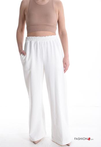 Pantalone sportivo in Cotone wide leg con tasche con elastico - ph 5