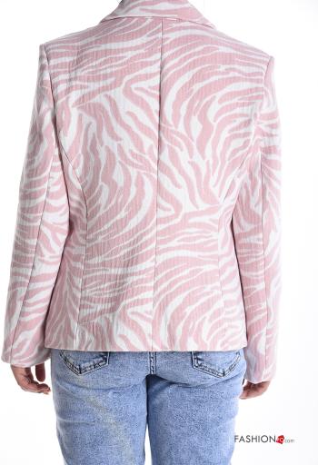 Giacca in Cotone maniche lunghe Fantasia animalier con bottoni - ph 2