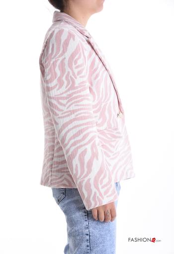 Giacca in Cotone maniche lunghe Fantasia animalier con bottoni - ph 3