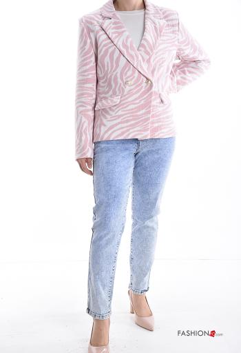 Giacca in Cotone maniche lunghe Fantasia animalier con bottoni - ph 5