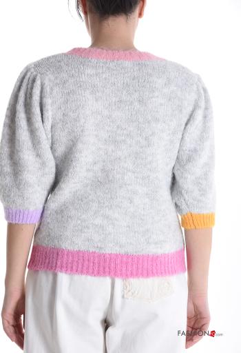 Lettering print short sleeve crew neck Sweater - ph 2