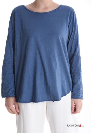 crew neck Cotton Long sleeved top