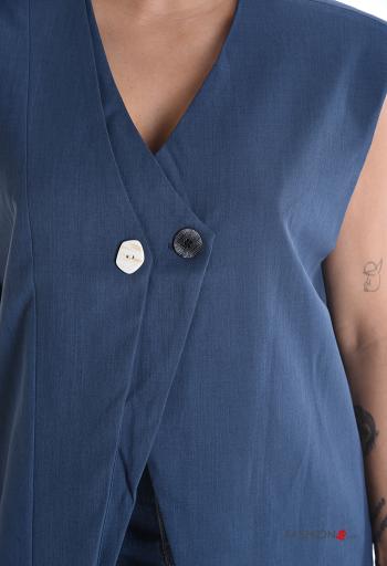 asymmetrical Gilet with buttons with v-neck - ph 4