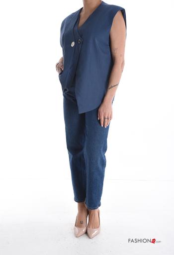 asymmetrical Gilet with buttons with v-neck - ph 5