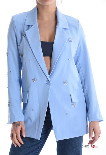 Blazer con bottoni con strass