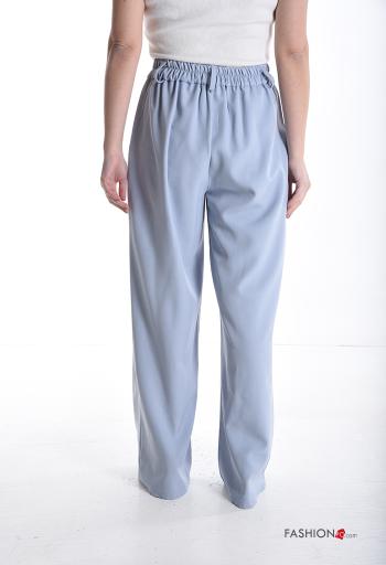 wide leg Trousers with elastic with zip with buttons with pockets - ph 2