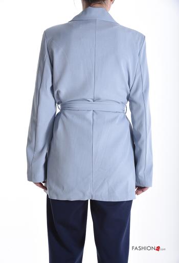 Giacca maniche lunghe con fodera con cintura in stoffa - ph 2